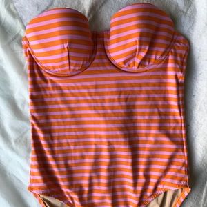 J. Crew One Piece Underwire Sailor Stripe Swimsuit